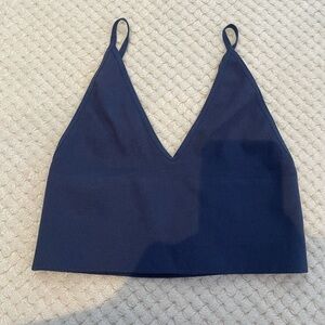 By Together Ribbed Bralette in Navy Blue